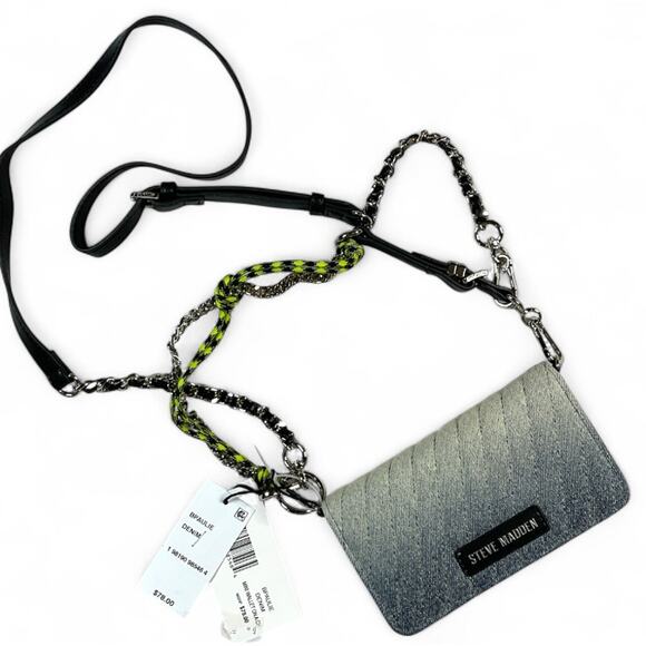 Steve Madden Paulie Denim Crossbody Wallet on Chains Y2K - Picture 1 of 5
